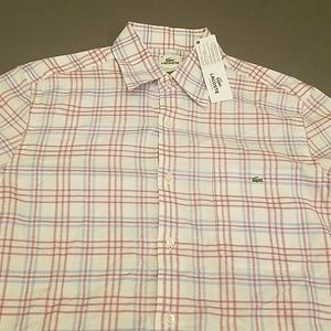 Lacoste NWT Men's Medium Linen Button Front Shirt